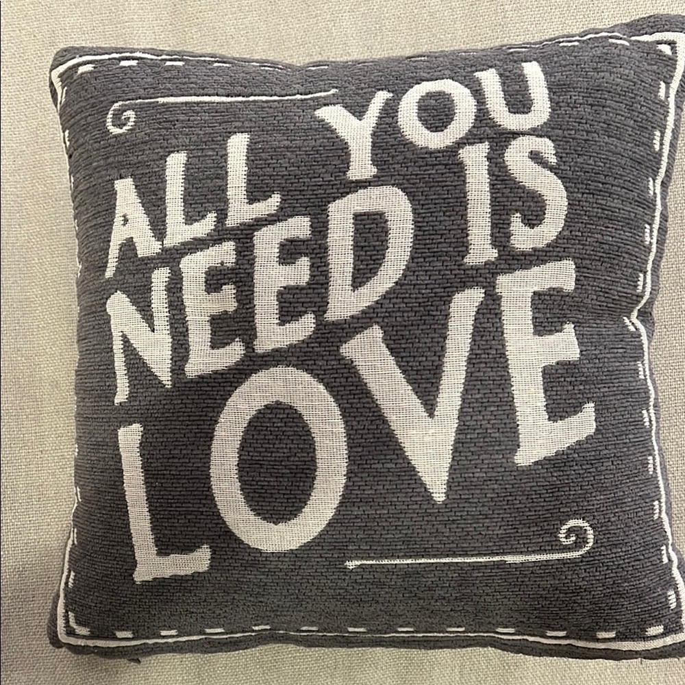 Gray 'All You Need is Love' Decorative Pillow